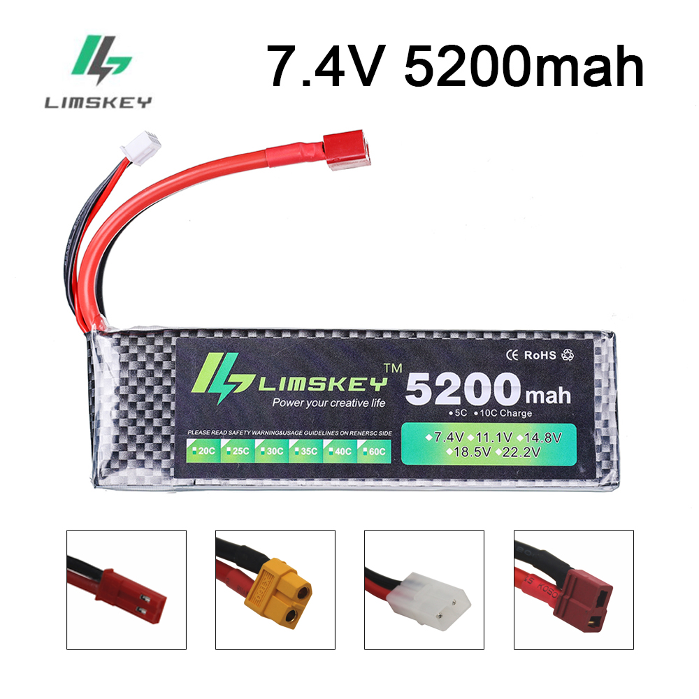 Drone Battery Lipo - Limskey Power batterij 7.4V 5200mAh Batterij