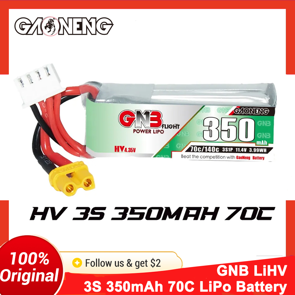 Drone Battery 3S - Gaoneng GNB 350mAh 3S 70C LiPo-batterij