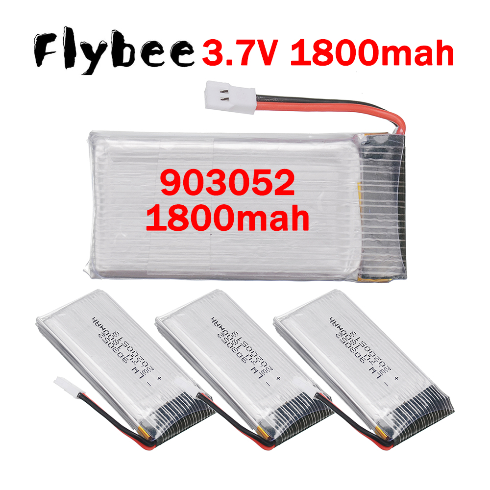 Drone Battery Lipo - 5IN1 Charger 903052 3.7V 1800mAh Lithium
