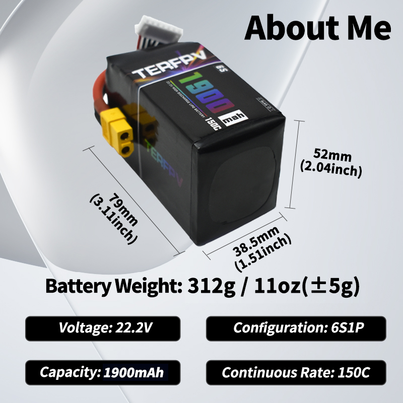 1/2 stuks TERFPV Lipo 6S 1900m - Drone Battery 6S recensie en prijs