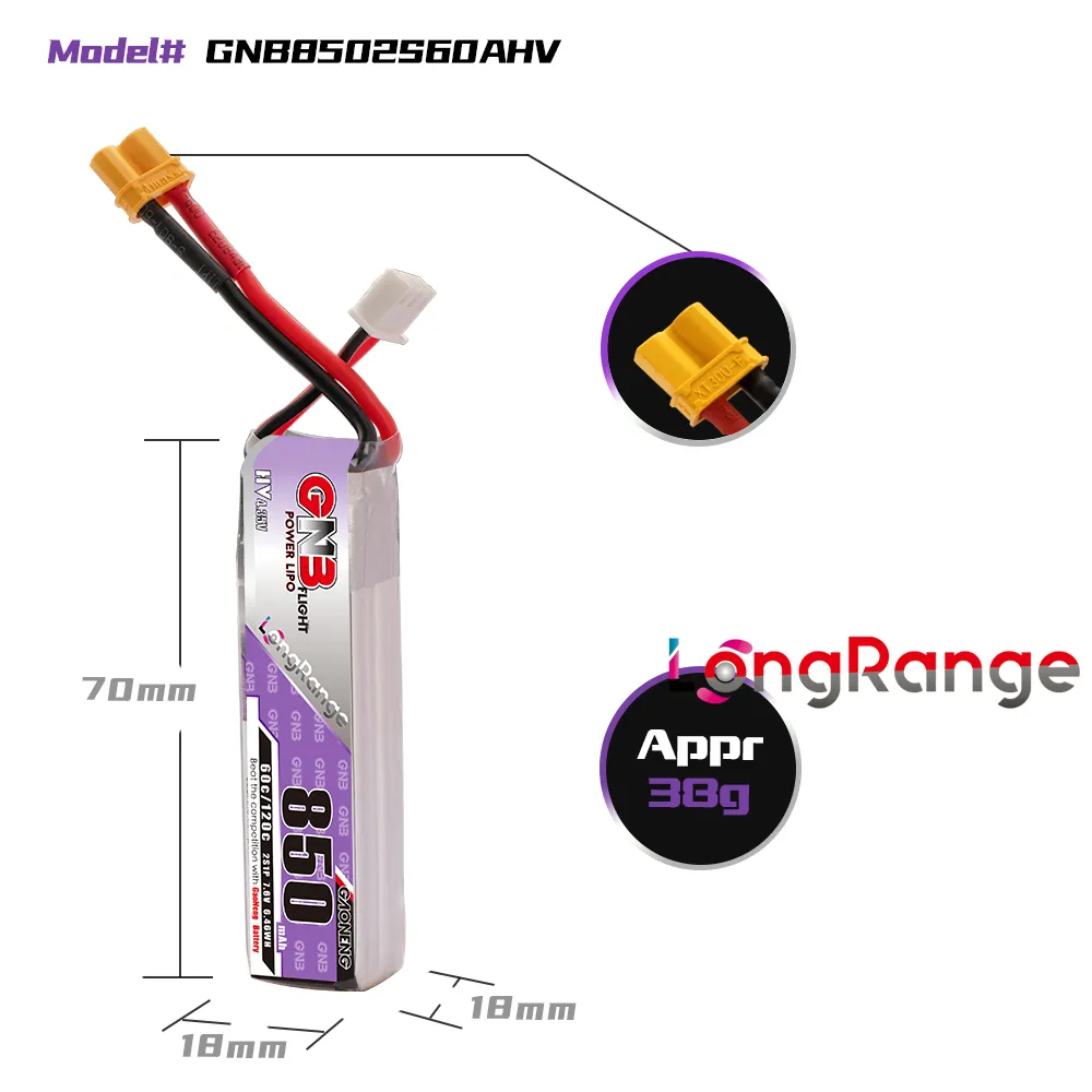 GAONENG GNB LiPo Batterij 850m - Drone Battery 3S recensie en prijs