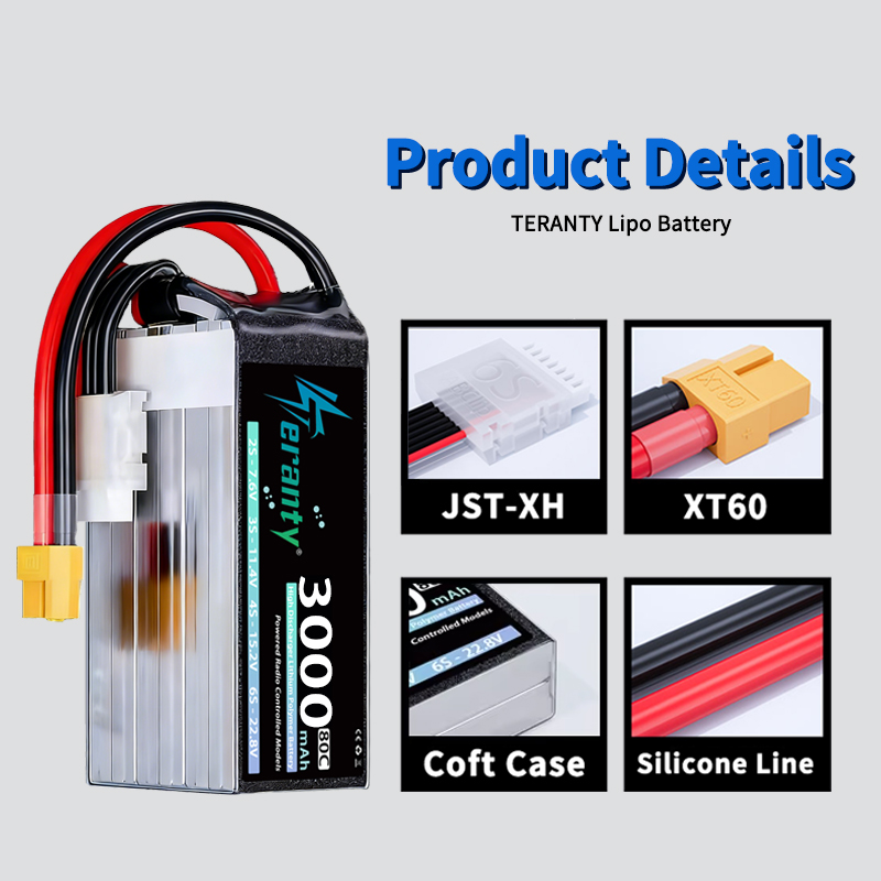 TERANTY 6S 22.8V 3000mAh 80C/1 - Drone Battery 6S recensie en prijs